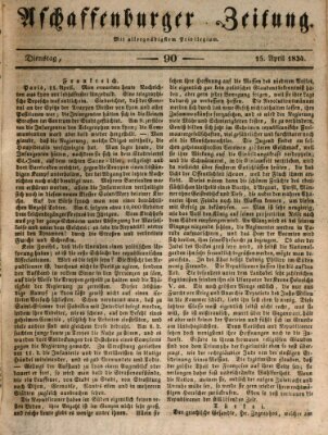 Aschaffenburger Zeitung Dienstag 15. April 1834