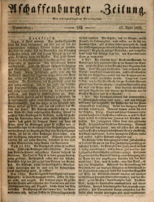 Aschaffenburger Zeitung Donnerstag 17. April 1834