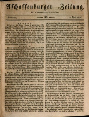 Aschaffenburger Zeitung Montag 21. April 1834