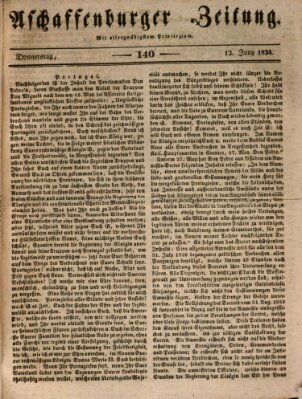 Aschaffenburger Zeitung Donnerstag 12. Juni 1834