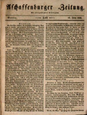 Aschaffenburger Zeitung Samstag 14. Juni 1834