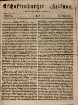 Aschaffenburger Zeitung Samstag 21. Juni 1834