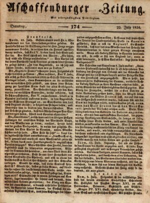 Aschaffenburger Zeitung Dienstag 22. Juli 1834