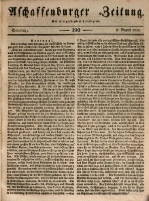 Aschaffenburger Zeitung Samstag 9. August 1834