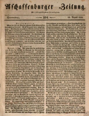 Aschaffenburger Zeitung Donnerstag 14. August 1834