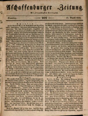 Aschaffenburger Zeitung Samstag 23. August 1834