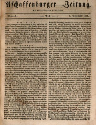 Aschaffenburger Zeitung Mittwoch 3. September 1834