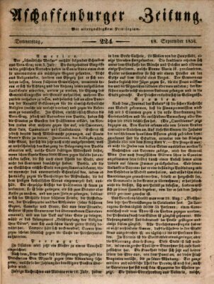 Aschaffenburger Zeitung Donnerstag 18. September 1834