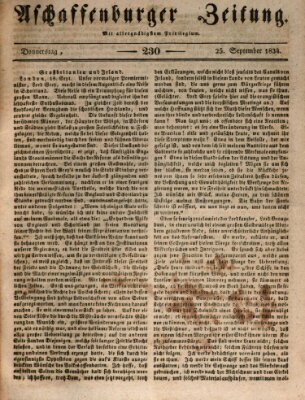 Aschaffenburger Zeitung Donnerstag 25. September 1834