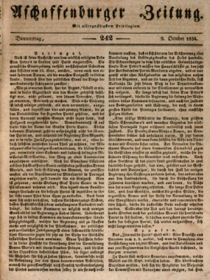 Aschaffenburger Zeitung Donnerstag 9. Oktober 1834