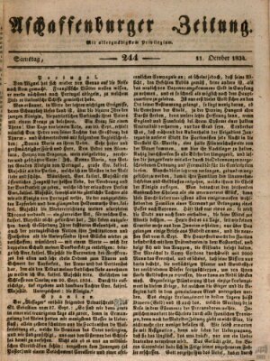 Aschaffenburger Zeitung Samstag 11. Oktober 1834