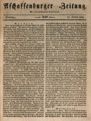 Aschaffenburger Zeitung Dienstag 14. Oktober 1834