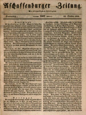 Aschaffenburger Zeitung Donnerstag 16. Oktober 1834