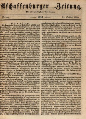 Aschaffenburger Zeitung Freitag 31. Oktober 1834