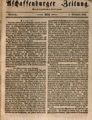 Aschaffenburger Zeitung Mittwoch 5. November 1834