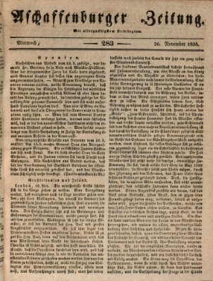 Aschaffenburger Zeitung Mittwoch 26. November 1834