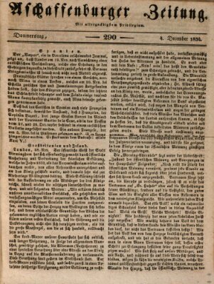 Aschaffenburger Zeitung Donnerstag 4. Dezember 1834