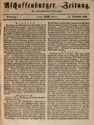 Aschaffenburger Zeitung Samstag 13. Dezember 1834