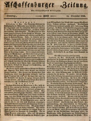 Aschaffenburger Zeitung Dienstag 16. Dezember 1834