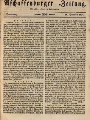 Aschaffenburger Zeitung Donnerstag 18. Dezember 1834