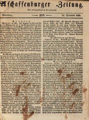 Aschaffenburger Zeitung Montag 29. Dezember 1834