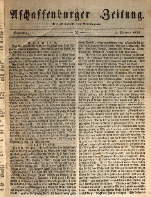 Aschaffenburger Zeitung Samstag 3. Januar 1835