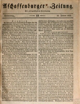 Aschaffenburger Zeitung Donnerstag 15. Januar 1835