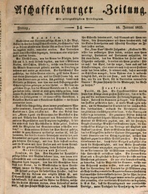 Aschaffenburger Zeitung Freitag 16. Januar 1835