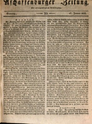 Aschaffenburger Zeitung Samstag 17. Januar 1835