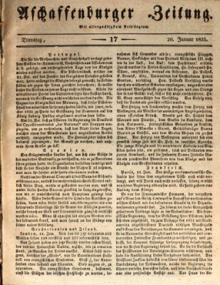 Aschaffenburger Zeitung Dienstag 20. Januar 1835