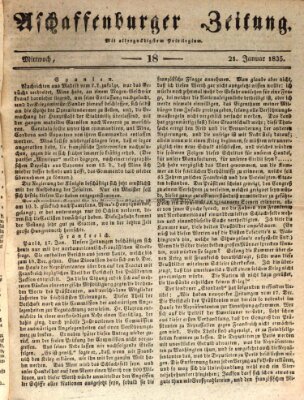 Aschaffenburger Zeitung Mittwoch 21. Januar 1835