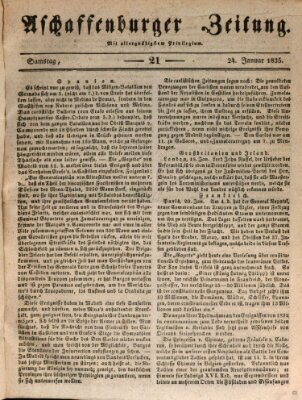 Aschaffenburger Zeitung Samstag 24. Januar 1835