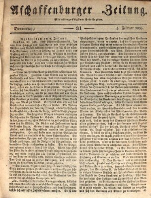 Aschaffenburger Zeitung Donnerstag 5. Februar 1835