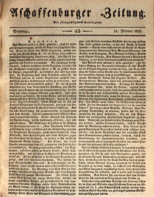 Aschaffenburger Zeitung Samstag 21. Februar 1835