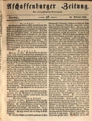 Aschaffenburger Zeitung Dienstag 24. Februar 1835