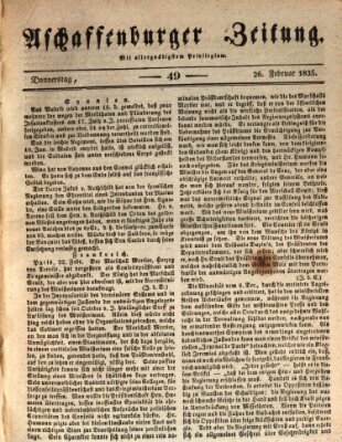 Aschaffenburger Zeitung Donnerstag 26. Februar 1835