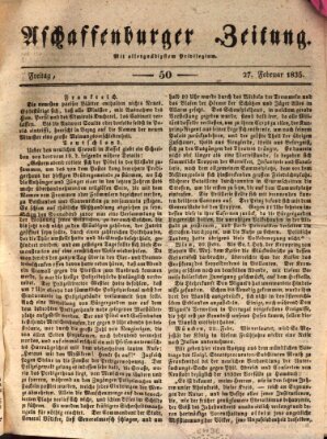 Aschaffenburger Zeitung Freitag 27. Februar 1835