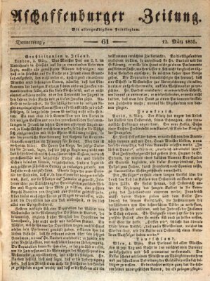 Aschaffenburger Zeitung Donnerstag 12. März 1835