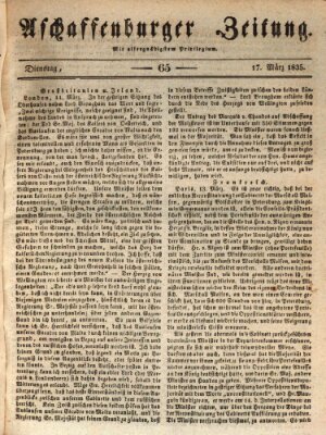 Aschaffenburger Zeitung Dienstag 17. März 1835