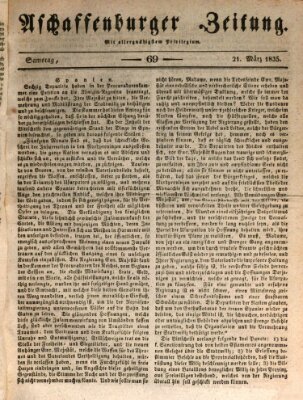 Aschaffenburger Zeitung Samstag 21. März 1835