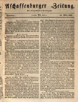 Aschaffenburger Zeitung Dienstag 24. März 1835