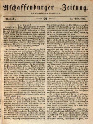 Aschaffenburger Zeitung Mittwoch 25. März 1835