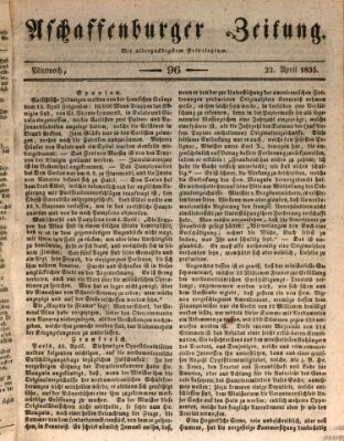 Aschaffenburger Zeitung Mittwoch 22. April 1835