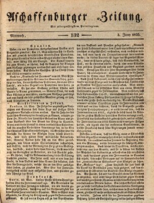 Aschaffenburger Zeitung Mittwoch 3. Juni 1835