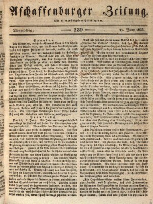 Aschaffenburger Zeitung Donnerstag 11. Juni 1835