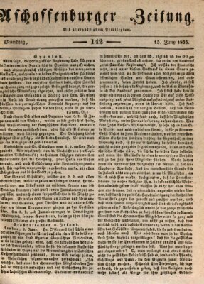 Aschaffenburger Zeitung Montag 15. Juni 1835