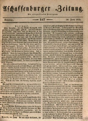 Aschaffenburger Zeitung Samstag 20. Juni 1835