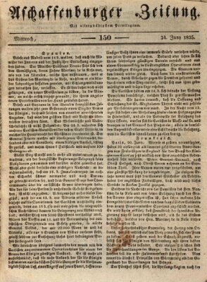 Aschaffenburger Zeitung Mittwoch 24. Juni 1835