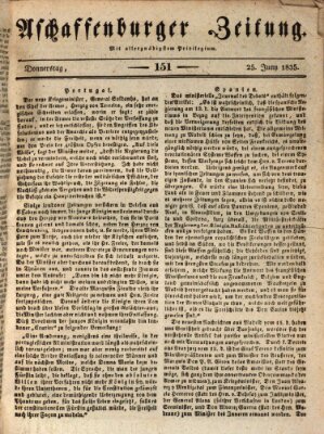 Aschaffenburger Zeitung Donnerstag 25. Juni 1835