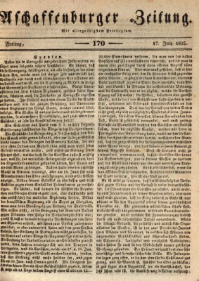 Aschaffenburger Zeitung Freitag 17. Juli 1835